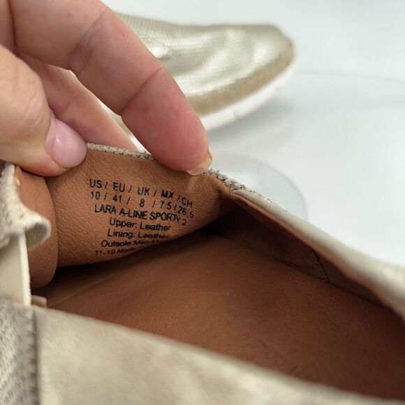 Gentle Souls Women's 10 Lara A-Line Sporty 2 Espadrilles Gold Leather Flats - Picture 14 of 15